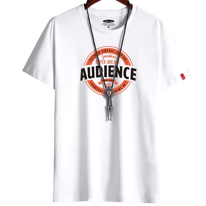 Camiseta blanca de cuello redondo para hombre, estilo fitness