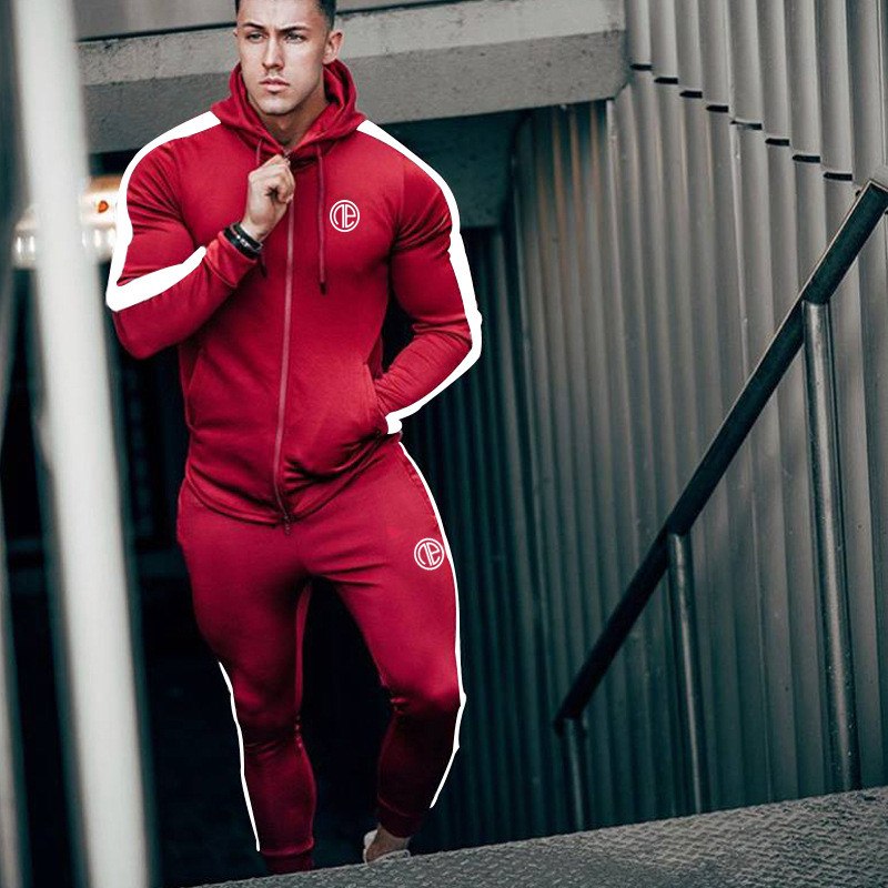 Sportlicher Herren-Trainingsanzug Set für Laufen und Fitnessstudio