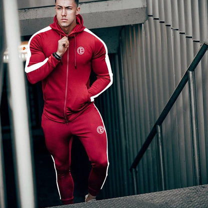 Sportlicher Herren-Trainingsanzug Set für Laufen und Fitnessstudio