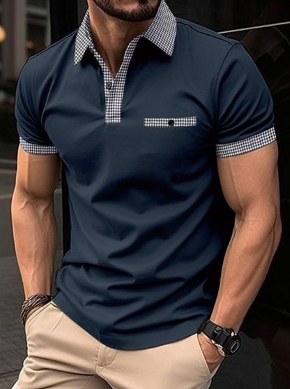 Polo deportivo a cuadros para hombre