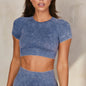 Laufanzug, Fitnessanzug, nahtlose Yoga-Shorts, langärmeliges Yoga-Top