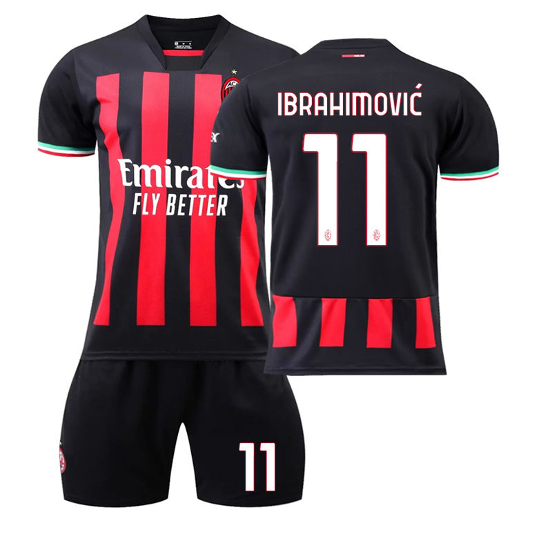Conjunto de camiseta de fútbol local del Milan, camiseta deportiva