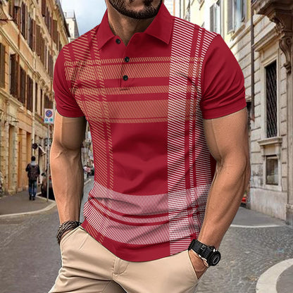 Polo deportivo de hombre con estampado de rayas