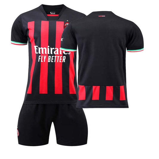 Conjunto de camiseta de fútbol local del Milan, camiseta deportiva