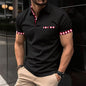 Polo deportivo para hombre con bolsillo y estampado