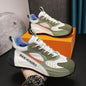 Zapatos de hombre con paquete colorido, suela de zapatos cómoda, cuero interior, alta tendencia deportiva casual