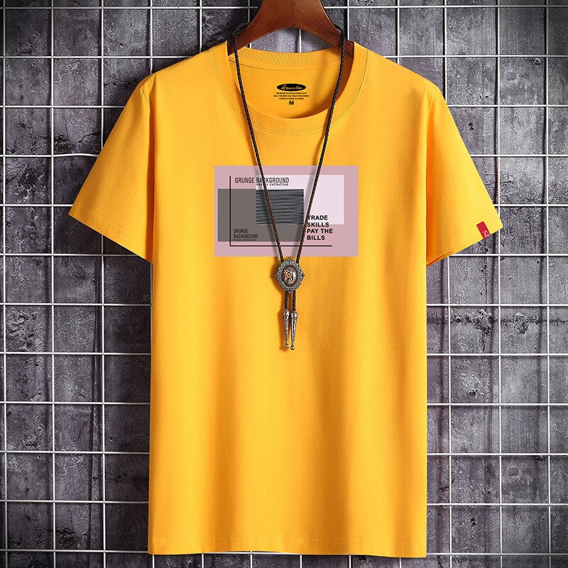 Camiseta negra de cuello redondo para hombre